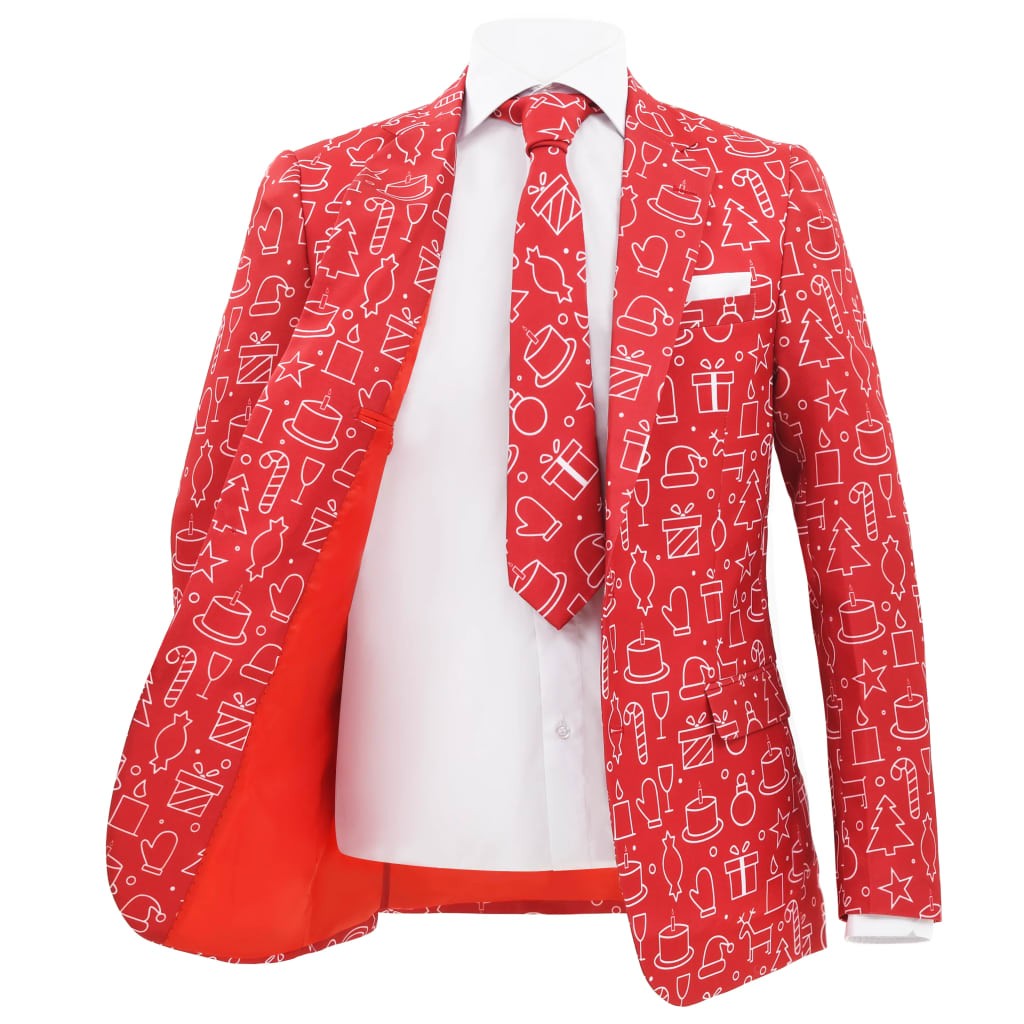 2 Piece Mens Christmas Suit with Tie Size 56 Gifts Red